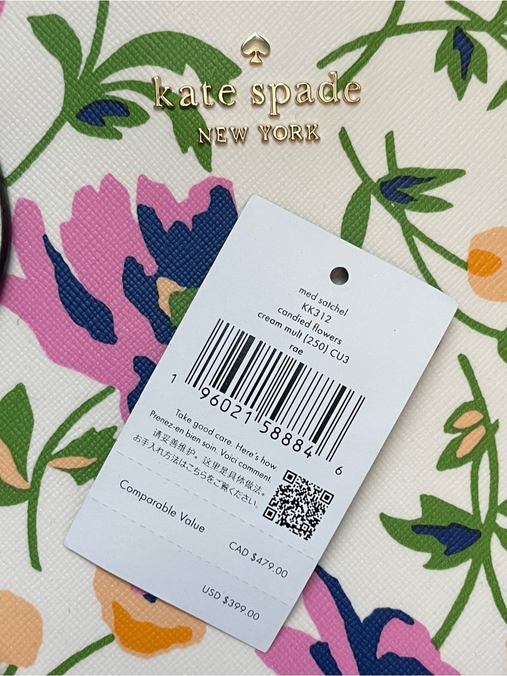 Kate Spade Rae Satchel Handbag with Floral Print - Picture 4 of 4